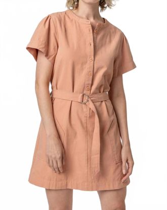 Lilla P Half Placket Canvas Dress In Canyon