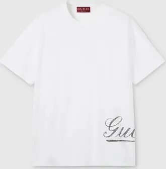 Gucci Cotton Jersey T-shirt With Print, Size XXXL, White, Ready-to-wear