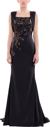 Saiid Kobeisy Embellished Long Crepe Dress