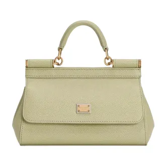 Dolce & Gabbana Handbags, female, Green, Size: ONE SIZE Sicily Mini Top-Handle Bag