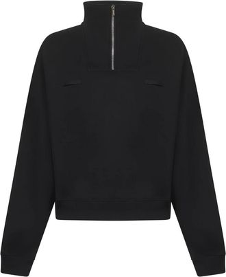 Jacquemus Hoodies & sweatvesten, Dames, Zwart, XS, Katoen, Zwarte Sweater met Ritssluiting