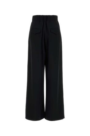 Jil Sander Womens Black Crepe Wide-Leg Pant 001 Exterior: Acetate Viscose Pantaloni Trousers