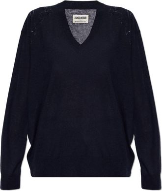 Zadig&Voltaire Swyny Kasjmier Trui - Dames - Cashmere truien - Blauw - M - Kasjmier - Truien & Vesten