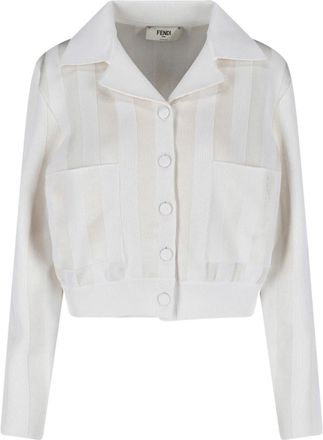 Fendi Blouson In Viscosa Bianca
