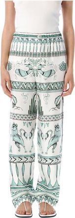 Fabiana Filippi Broeken, Dames, Veelkleurig, S, Zijden Twill Gedrukte Broek