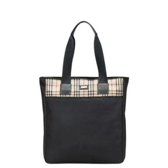 Burberry Pre-owned Tote Bags, female, Black, Size: ONE SIZE Pre-owned Vintage Nylon Shoulder Tote