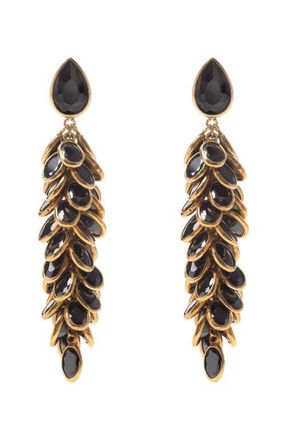 Freya Rose Crystal Long Drops in Black And Gold at Nordstrom