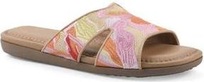 White Mountain Frankly Slide Sandal in Pink/Multi/Raffia at Nordstrom Rack, Size 6.5