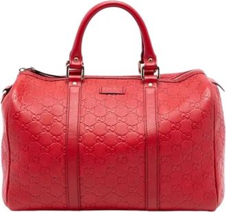 Gucci Pre-owned Handbags, female, Red, Size: ONE SIZE Pre-owned Boston Bag