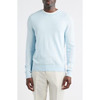 Nordstrom Crewneck Cotton & Cashmere Sweater in Blue Diamond at Nordstrom, Size Xx-Large