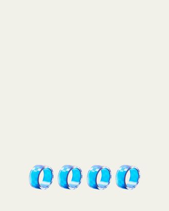 MacKenzie-Childs Navy Check Napkin Ring, Set of 4