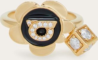 Ferragamo Donna Anello Charm Gancini - mis 50 Oro