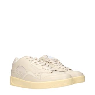 Jil Sander Leather Low-Top Sneaker - Beige