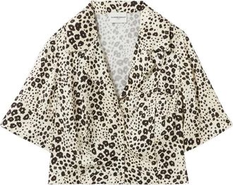 Claudie Pierlot Overhemd met print en knopen - Beige