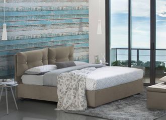Talamo Italia Talamo Italia - Cama Individual Adelaide, Cama Contenedor Con Revestimiento De Tela, 100% Made In Italy, Apertura Frontal, Adecuado Para Colch&oacute;n 80x19