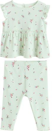 Next Ditsy Floral Top & Leggings Set in Green at Nordstrom, Size 9-12M