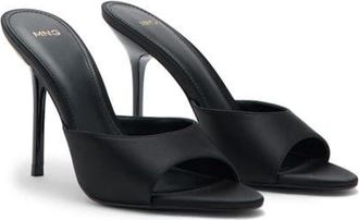Mango Satin Slide Sandal in Black at Nordstrom, Size 10Us