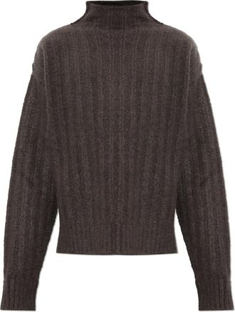 Rick Owens Gebreide trui met coltrui - Heren - Cashmere truien - Grijs - L - Kasjmier - Truien & Vesten