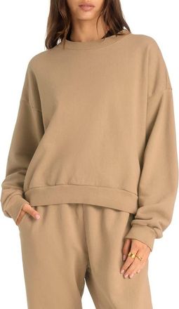 Vitamin A Dawn Classic Cotton Sweatshirt in Latte at Nordstrom, Size X-Small