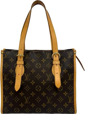Louis Vuitton Brown Leather Pvc Shoulder Bag Tote Bag (Pre-Owned)