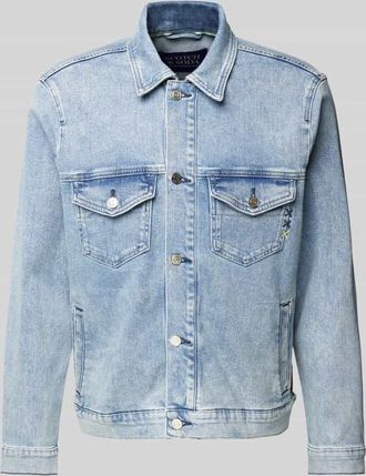 Scotch & Soda Jeansjacke mit Leistentaschen in Hellblau, Gr&ouml;&szlig;e L