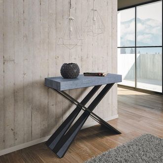 Itamoby Consola Extensible 90x40-196cm Mesa Gris Diago Small Concrete
