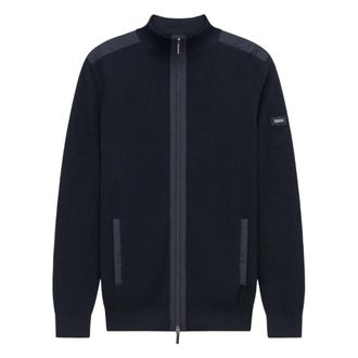 Bugatti Cardigan met tweewegrits - Heren - Jassen - Blauw - Maat: M Poliester