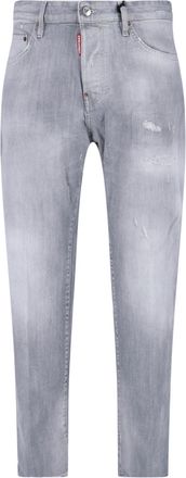 Dsquared2 Straight-Leg Denim Jeans with Textured Grey Wash