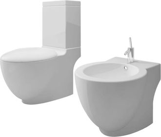 vidaXL Vidaxl - Set Toilette E Bid&egrave; In Ceramica Bianca