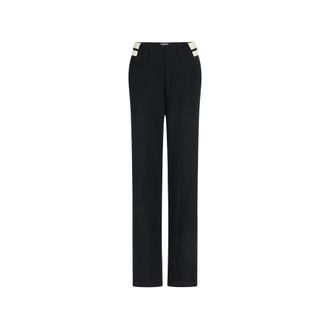 Jean Paul Gaultier Tailored Broeken - Dames - Broeken - Zwart - Maat: 2XS Wol