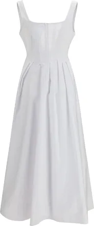 Sportmax Womens Long Giro Dress Bianco Ottico Cotton