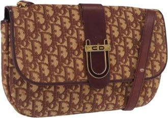 Dior Pre-owned Vintage Trotter Canvas Schoudertas - Dames - Vintage Schoudertas - Rood - ONE Size - Leer - Vintage