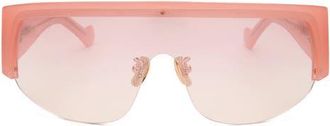DEZI Thique 125mm Oversize Shield Sunglasses in Thique Peach /Peach Faded at Nordstrom