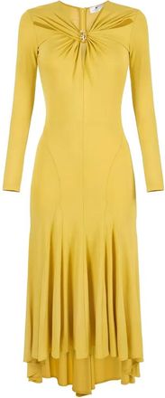 Elisabetta Franchi cut-out midi dress - women - Viscose/Spandex/Elastane - 38 - Yellow