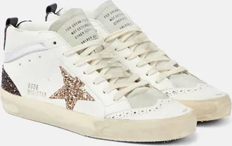 Golden Goose Mid Star glitter leather sneakers