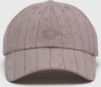 Maje Printed Cotton Hat - Grey - Maje