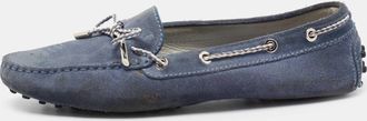 Tod's Tods Blue Suede Gommini Driving Loafers