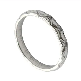 Chanel Platinum Platinum 950 Band Ring (Pre-Owned)