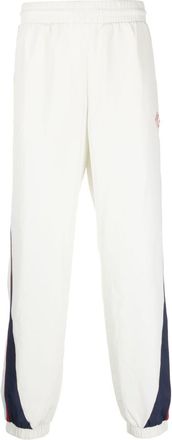 Casablanca logo-patch side-stripe track pants - men - Polyester/Polyester - M - White