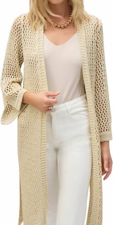Joseph Ribkoff Sweater Knit Open Stitch Cover-Up In Gold
