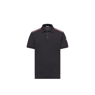 Moncler Moncler Tricolor-trimmed Cotton Piquet Polo Shirt, Men, Blue, Size: 3xl