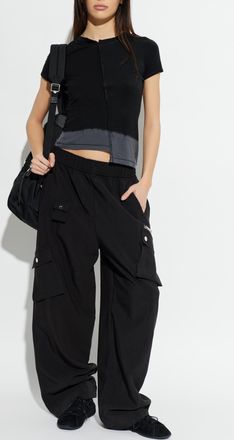 Yohji Yamamoto T-shirt With Printed Logo, Womens, Black