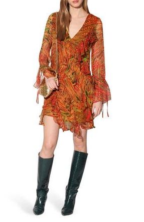 Walter Baker Ariella Long Sleeve Dress in Feather Dream at Nordstrom Rack, Size 4