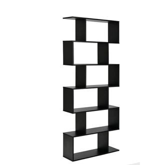 Giantex Estanter&iacute;a con 6 niveles en madera negra 80 x 23 x 191 cm