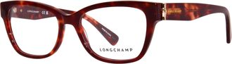 Longchamp Womens Lo2713 Eyeglasses In Red Havana