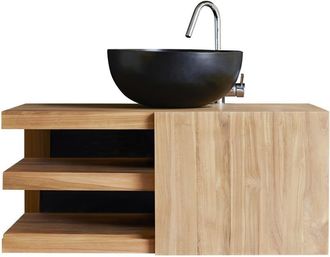 Tikamoon Mueble para lavabo de teca maciza de 90 cm