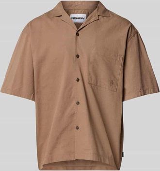 Review Loose Fit Freizeithemd aus Baumwoll-Leinen-Mix in Mud, Größe XL