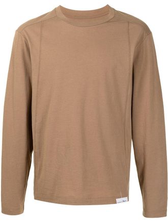 3.1 Phillip Lim logo-patch detail T-shirt - men - Cotton - S - Neutrals