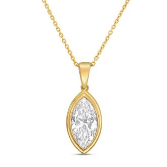 Diana M. Jewels 14kt yellow gold2.00 ct lab grown marquise bezel with bail pendant