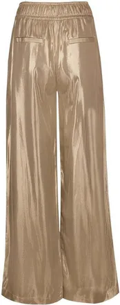 Brunello Cucinelli Gold Wide-Leg Satin Trousers, Brand Size 42 (US Size 8)
